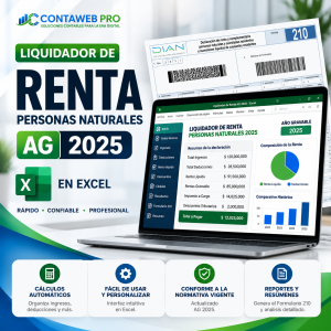 Liquidador de Renta Personas Naturales AG 2025 en Excel