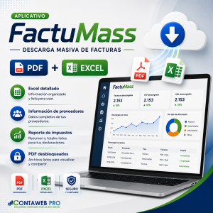 Aplicativo FactuMass Descarga Masiva de Facturas PDF + Excel Detallado