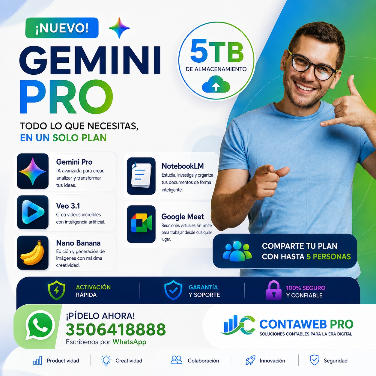 Gemini Pro | IA + 5 TB de Almacenamiento por 1 año