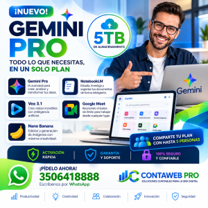 Gemini Pro | IA + 5 TB de Almacenamiento por 1 año