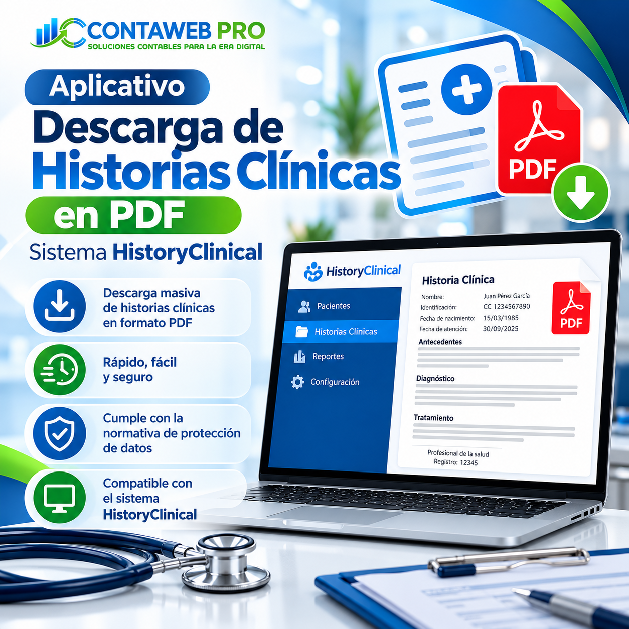 Aplicativo Descarga de Historias Clínicas en PDF | Sistema History Clinical